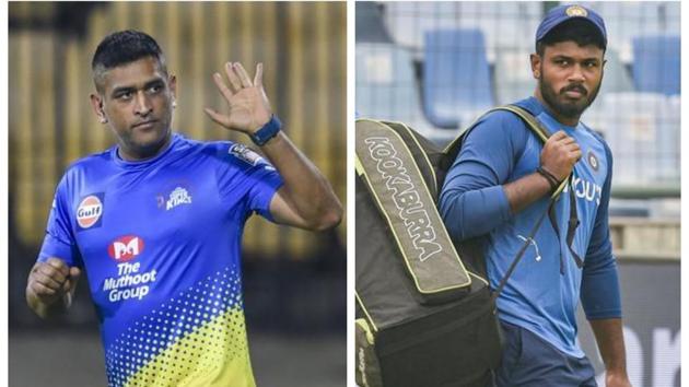 MS Dhoni and Sanju Samson. (PTI) MS Dhoni and Sanju Samson. (PTI)