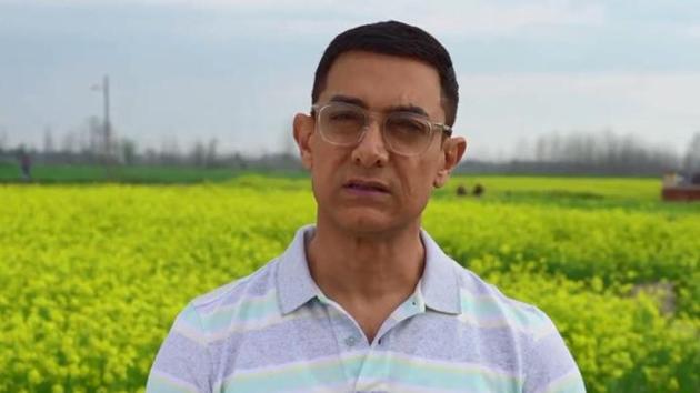 Aamir Khan in a screengrab from a video message.