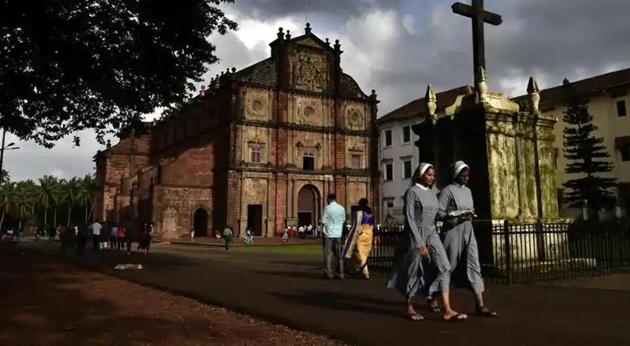 The basilica holds the mortal remains of St. Francis Xavier. The church is located in Old Goa.(Ajay Aggarwal/HT PHOTO)