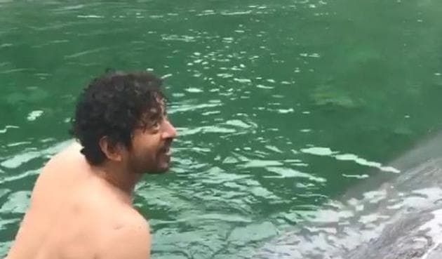 Irrfan Khan in a still from the throwback video shared by the actor’s son, Babil Khan. Irrfan Khan in a still from the throwback video shared by the actor’s son, Babil Khan.