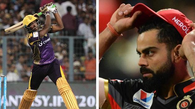 Andre Russell and VIrat Kohli. (IPL) Andre Russell and VIrat Kohli. (IPL)