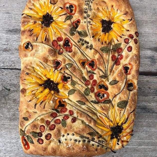 Focaccia garden bread by Teri Culletto, a home baker (Instagram) Focaccia garden bread by Teri Culletto, a home baker (Instagram)