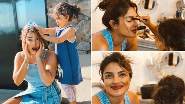 Priyanka Chopra plays with her niece Sky Krishna.