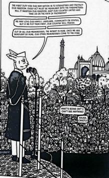 A striking panel from the graphic novel.(Chhotu; A Tale of Partition and Love by Varud Gupta and Ayushi Rastogi) A striking panel from the graphic novel.(Chhotu; A Tale of Partition and Love by Varud Gupta and Ayushi Rastogi)