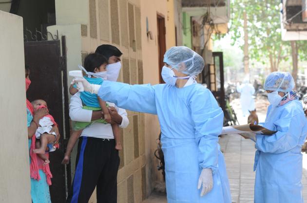 The Bapu Dham Colony now has 110 infected persons. (HT FILE) The Bapu Dham Colony now has 110 infected persons. (HT FILE)