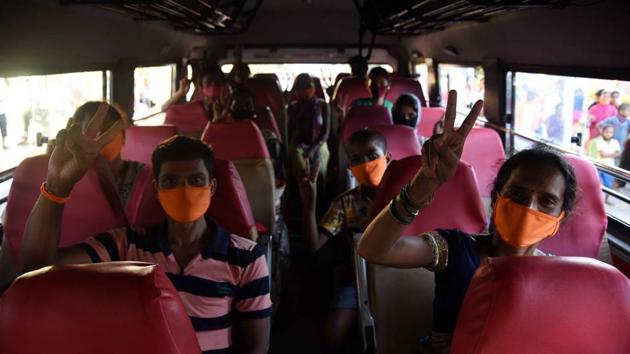 Thousands of Maharashtra residents have been brought back to the state from various parts of the country where they were stranded due to lockdown imposed on March 25 to curb the spread of coronavirus. (Bachchan Kumar / HT Photo used for representational purpose only) Thousands of Maharashtra residents have been brought back to the state from various parts of the country where they were stranded due to lockdown imposed on March 25 to curb the spread of coronavirus. (Bachchan Kumar / HT Photo used for representational purpose only)