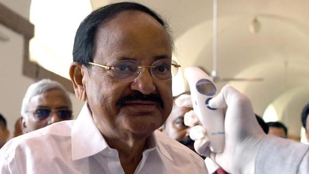 Parliament Security personnel conducting thermal scanning of Vice President of India M Venkaiah Naidu in wake of coronavirus pandemic. (ANI File Photo) Parliament Security personnel conducting thermal scanning of Vice President of India M Venkaiah Naidu in wake of coronavirus pandemic. (ANI File Photo)