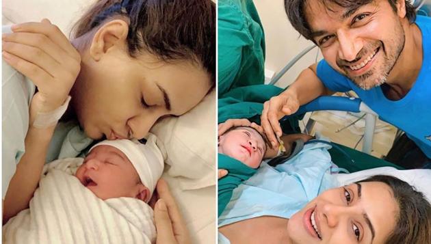 Smriti Khanna and Gautam Gupta with their daughter Anayka.