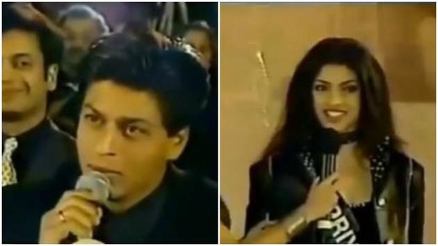 Shah Rukh Khan asked Priyanka Chopra a question at 2000 Miss India competition.