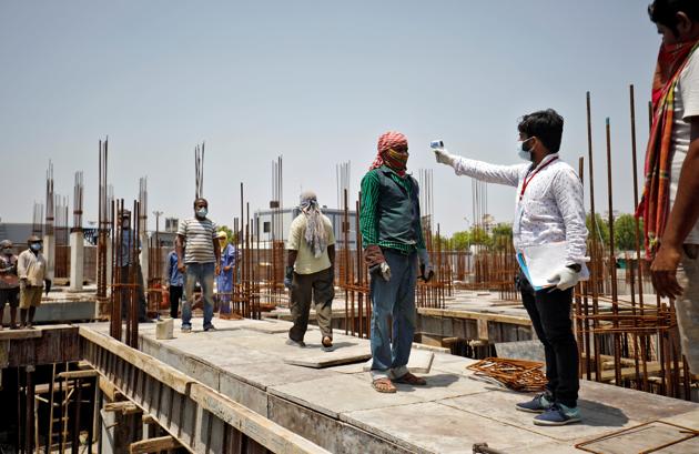 In the six weeks so far, India’s economy has functioned at about half of its full activity level, with over 140 million non-farm workers inactive (of a total of 262 million)(REUTERS) In the six weeks so far, India’s economy has functioned at about half of its full activity level, with over 140 million non-farm workers inactive (of a total of 262 million)(REUTERS)