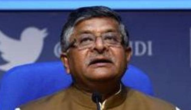 New Delhi: Union Minister Ravi Shankar Prasad during a press conference after the cabinet meeting, in New Delhi, Saturday, March 21, 2020. (PTI) New Delhi: Union Minister Ravi Shankar Prasad during a press conference after the cabinet meeting, in New Delhi, Saturday, March 21, 2020. (PTI)