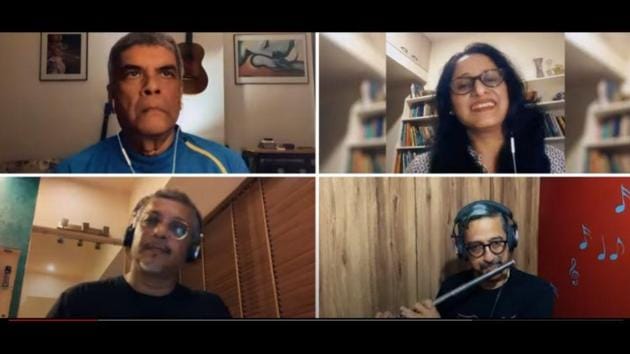 The image shows the four artists who recreated the song. (YouTube/IAA India Chapter) The image shows the four artists who recreated the song. (YouTube/IAA India Chapter)