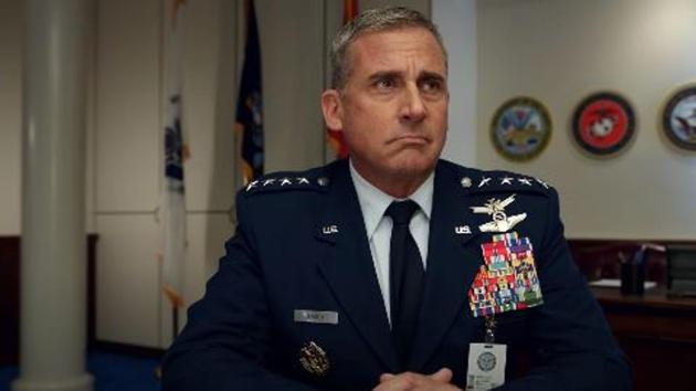 Steve Carell in a still from Space Force.
