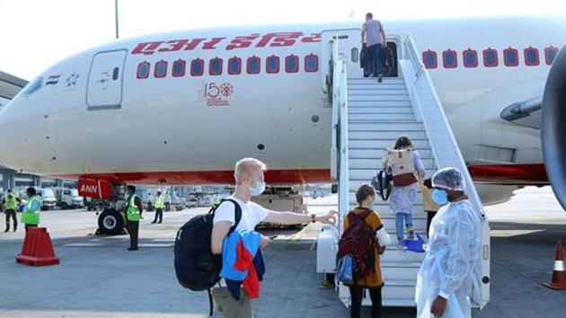 Air India will operate 64 flights this week to bring back stranded Indians in the wake of Covid-19 as part of the Vande Bharat mission.(ANI Photo) Air India will operate 64 flights this week to bring back stranded Indians in the wake of Covid-19 as part of the Vande Bharat mission.(ANI Photo)