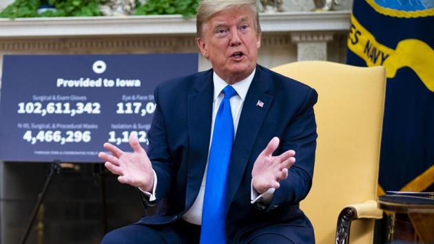 US President Donald Trump during a meeting in the Oval Office of the White House in Washington. (Bloomberg File Photo) US President Donald Trump during a meeting in the Oval Office of the White House in Washington. (Bloomberg File Photo)