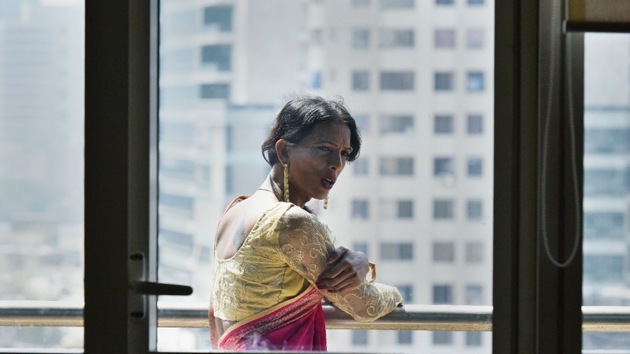 Urmi Jadhav, 40, a community aid organiser for the transgender community, as well as a member of the troupe, ‘Dancing Queens.’ The troupe’s shows have been cancelled on account of the coronavirus global pandemic, and the national lockdown announced on March 24. (Photo by Anshuman Poyrekar/HT Archive)