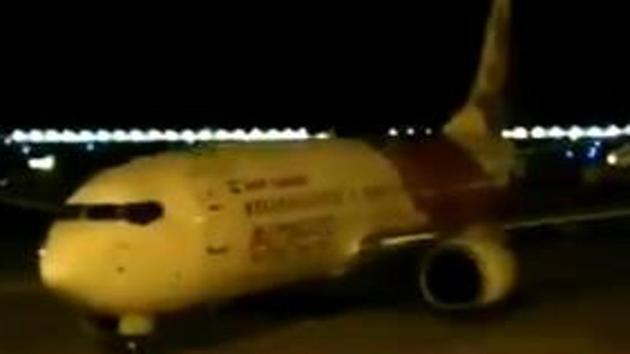 First repatriation Air India Express flight from Abu Dhabi lands at Cochin International Airport in Kerala(ANI Photo) First repatriation Air India Express flight from Abu Dhabi lands at Cochin International Airport in Kerala(ANI Photo)