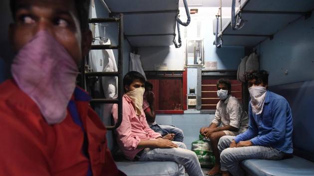 Migrants depart for State of Bihar from Panvel Railway Station by Shramik Special Train during Nationwide Lockdown in the wake of Coronavirus pandemic at Panvel Railway Station in Navi Mumbai on Wednesday, May 06, 2020.(Bachchan Kumar/ HT file photo) Migrants depart for State of Bihar from Panvel Railway Station by Shramik Special Train during Nationwide Lockdown in the wake of Coronavirus pandemic at Panvel Railway Station in Navi Mumbai on Wednesday, May 06, 2020.(Bachchan Kumar/ HT file photo)