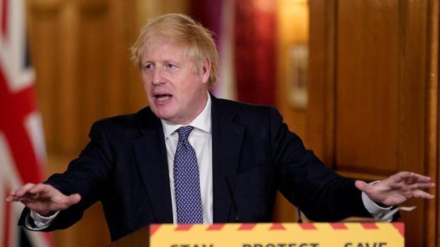 Britain's Prime Minister Boris Johnson speaks during a daily news conference to update on the coronavirus disease (Covid-19), at 10 Downing Street in London. (via REUTERS) Britain's Prime Minister Boris Johnson speaks during a daily news conference to update on the coronavirus disease (Covid-19), at 10 Downing Street in London. (via REUTERS)