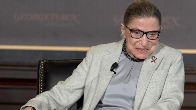 Justice of the US Supreme Court Ruth Bader Ginsburg speaks at Georgetown University in Washington, DC.US Supreme Court Justice Ruth Bader Ginsburg, one of the four liberal justices on the top US court, has been released from hospital after treatment for a benign gallbladder infection. (AFP) Justice of the US Supreme Court Ruth Bader Ginsburg speaks at Georgetown University in Washington, DC.US Supreme Court Justice Ruth Bader Ginsburg, one of the four liberal justices on the top US court, has been released from hospital after treatment for a benign gallbladder infection. (AFP)