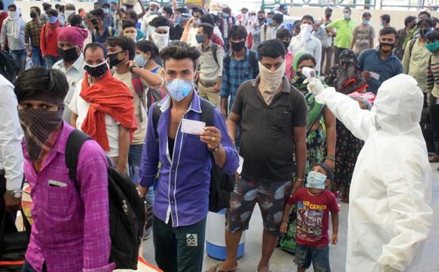 Congress president Sonia Gandhi has announced that party is ready to pay the rail fare to every migrant labourer. Migrant labourers have been left alone in the country’s fight against Covid-19. (ANI Photo)