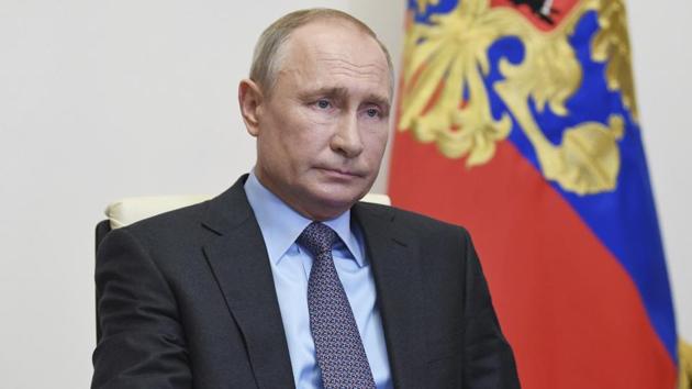 Russian President Vladimir Putin attends a meeting on the transport system development via video conference at the Novo-Ogaryovo residence outside Moscow, Russia. (AP) Russian President Vladimir Putin attends a meeting on the transport system development via video conference at the Novo-Ogaryovo residence outside Moscow, Russia. (AP)