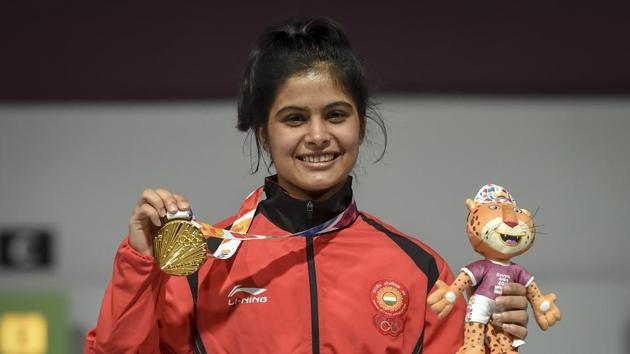 Manu Bhaker of India in action.(Getty Images)