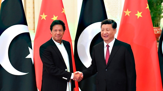 Pakistan prime minister Imran Khan and China’s president Xi Jinping seen shaking hands in Beijing in November 2018.(File photo) Pakistan prime minister Imran Khan and China’s president Xi Jinping seen shaking hands in Beijing in November 2018.(File photo)