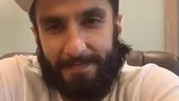 Ranveer Singh in a screengrab from his Instagram live.