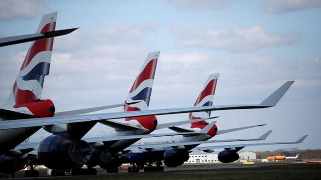 British Airways planes are seen parked at Bournemouth Airport, as the spread of the coronavirus disease (COVID-19) continues, Bournemouth, Britain.(REUTERS) British Airways planes are seen parked at Bournemouth Airport, as the spread of the coronavirus disease (COVID-19) continues, Bournemouth, Britain.(REUTERS)