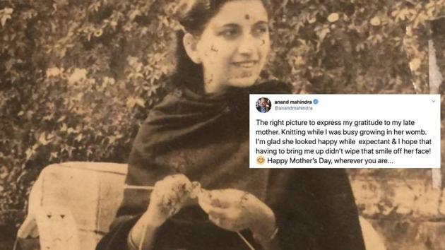 Anand Mahindra tweeted a picture for his late mother, Indira Mahindra.(Twitter/@anandmahindra)