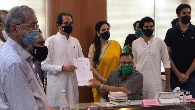 Udhdav Thackeray becomes the second member from the Thackeray family to contest an election after his son and minister Aaditya, who contested assembly polls in October 2019. (HT photo) Udhdav Thackeray becomes the second member from the Thackeray family to contest an election after his son and minister Aaditya, who contested assembly polls in October 2019. (HT photo)