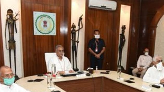 Chhattisgarh CM Bhupesh Baghel during the chief ministers’ video conference with PM Modi on May 11, 2020. (Photo Credit: Bhupesh Baghel / Twitter) Chhattisgarh CM Bhupesh Baghel during the chief ministers’ video conference with PM Modi on May 11, 2020. (Photo Credit: Bhupesh Baghel / Twitter)