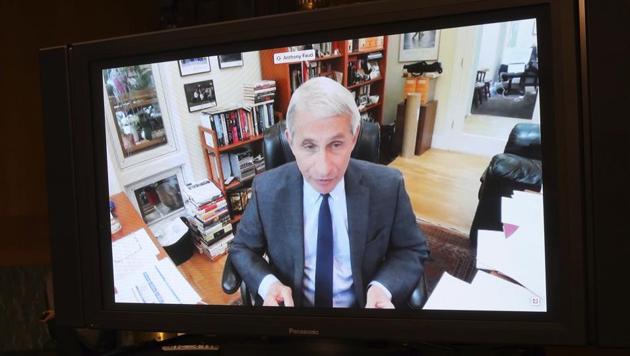 Dr. Anthony Fauci, director of the National Institute of Allergy and Infectious Diseases speaks remotely during a virtual Senate Committee for Health, Education, Labor, and Pensions hearing, Tuesday, May 12, 2020 on Capitol Hill in Washington. (AP) Dr. Anthony Fauci, director of the National Institute of Allergy and Infectious Diseases speaks remotely during a virtual Senate Committee for Health, Education, Labor, and Pensions hearing, Tuesday, May 12, 2020 on Capitol Hill in Washington. (AP)