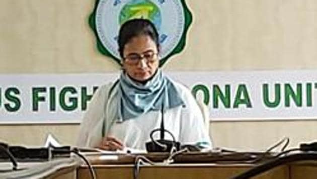 West Bengal, May 11 (ANI): West Bengal Chief Minister Mamata Banerjee attends the 5th video conference meeting of Chief Ministers of States under the chairmanship of Prime Minister Narendra Modi, on COVID-19 situation, in Kolkata on Monday. (ANI Photo)(ANI)