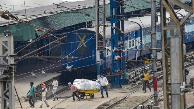 A view of New Delhi Railway Station during the ongoing COVID-19 nationwide lockdown, in New Delhi. (PTI) A view of New Delhi Railway Station during the ongoing COVID-19 nationwide lockdown, in New Delhi. (PTI)