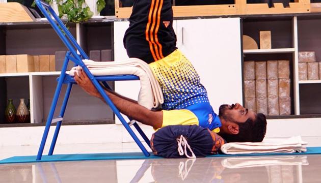 Sathiyan has been spending an hour-and-a-half six days a week doing Yoga for around two months. (HT In-House Photo) Sathiyan has been spending an hour-and-a-half six days a week doing Yoga for around two months. (HT In-House Photo)