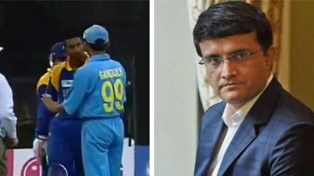 Sourav Ganguly and Russell Arnold had a bust-up in 2002.(HT Collage)