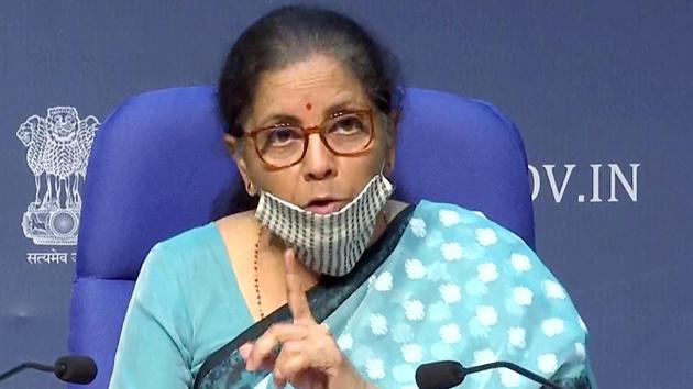 Union finance minister Nirmala Sitharaman announced an economic package on Wednesday(ANI Photo)