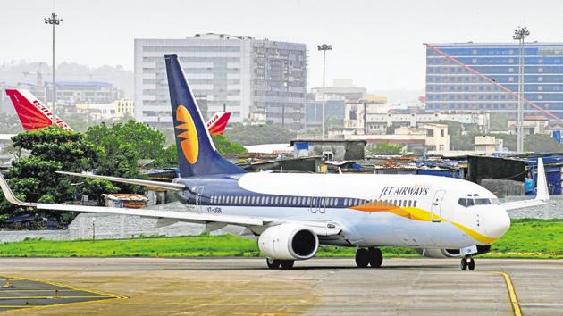 The cash-strapped Jet Airways, which was grounded in April 2019, owes more than Rs 8,000 crore to banks, with public sector lenders having significant exposure. (Mint file photo) The cash-strapped Jet Airways, which was grounded in April 2019, owes more than Rs 8,000 crore to banks, with public sector lenders having significant exposure. (Mint file photo)