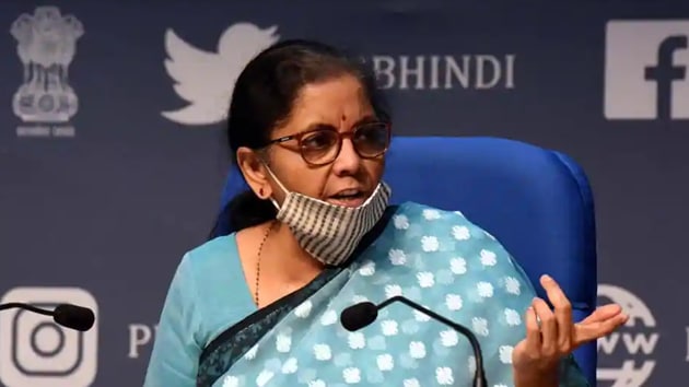 Union Finance Minister Nirmala Sitharaman during a press conference detailing the centre’s announcement of an economic stimulus package during lockdown in New Delhi. (Sonu Mehta/ HT Photo) Union Finance Minister Nirmala Sitharaman during a press conference detailing the centre’s announcement of an economic stimulus package during lockdown in New Delhi. (Sonu Mehta/ HT Photo)
