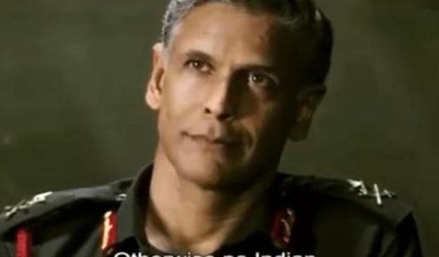 Milind Soman as Lt Gen Jacob in short film Mukti. Milind Soman as Lt Gen Jacob in short film Mukti.