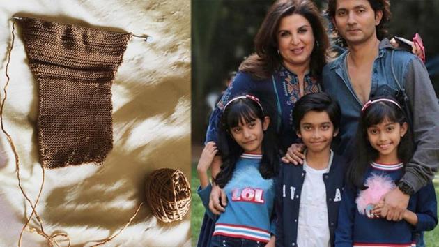 Farah Khan has shared a product of her knitting skills.