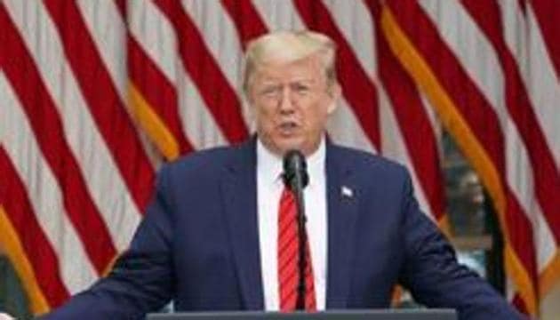 U.S. President Donald Trump holds a coronavirus disease (COVID-19) outbreak response press briefing in the Rose Garden of the White House in Washington, U.S., May 11, 2020. (REUTERS)