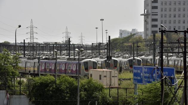 People Delhi Metro Trains parked, on day 8 of the 21 day nationwide lockdown imposed to check the spread of coronavirus, at Timarpur yard in New Delhi. (Hindustan Times) People Delhi Metro Trains parked, on day 8 of the 21 day nationwide lockdown imposed to check the spread of coronavirus, at Timarpur yard in New Delhi. (Hindustan Times)