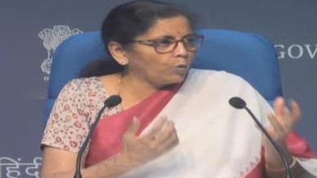 LIVE UPDATES: Nirmala Sitharaman addresses a press conference on Rs 20 lakh crore economic package in New Delhi on Friday.(Screengrab) LIVE UPDATES: Nirmala Sitharaman addresses a press conference on Rs 20 lakh crore economic package in New Delhi on Friday.(Screengrab)