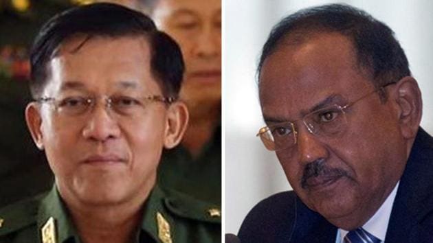 NSA Ajit Doval had been working with Myanmar military’s commander-in-chief Min Aung Hlaing to get the Indian insurgents deported(Agencies) NSA Ajit Doval had been working with Myanmar military’s commander-in-chief Min Aung Hlaing to get the Indian insurgents deported(Agencies)