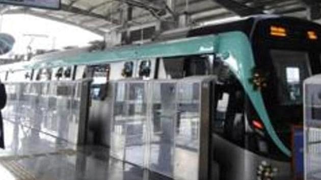 Social distancing and sanitisation are likely to be the new reality of travel in metro rail service in the N (HT Photo/File) Social distancing and sanitisation are likely to be the new reality of travel in metro rail service in the N (HT Photo/File)