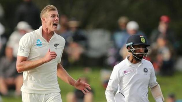 Cricket - New Zealand v India - Second Test - Hagley Oval, Christchurch, New Zealand - March 1, 2020 New Zealand's Kyle Jamieson appeals for a wicket REUTERS/Martin Hunter(REUTERS)