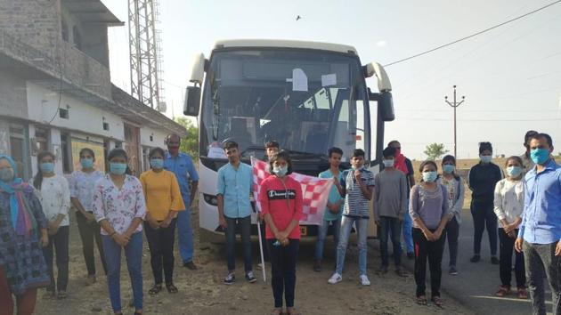 Goa students stranded in Delhi were brought back to Goa in a bus that picked them up from Ratlam in Madhya Pradesh. (HT Photo) Goa students stranded in Delhi were brought back to Goa in a bus that picked them up from Ratlam in Madhya Pradesh. (HT Photo)